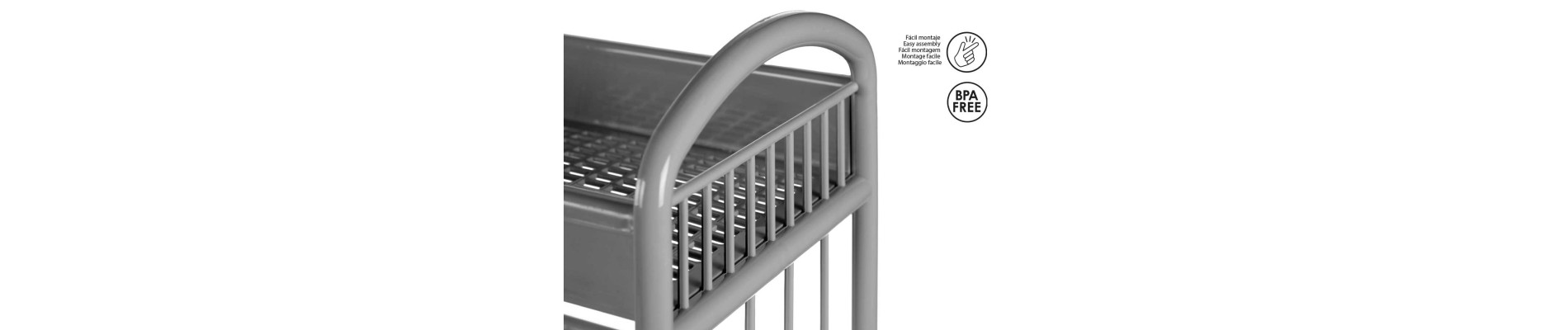 ESTANTERIA PLASTICO 3 ALTURAS GRIS
