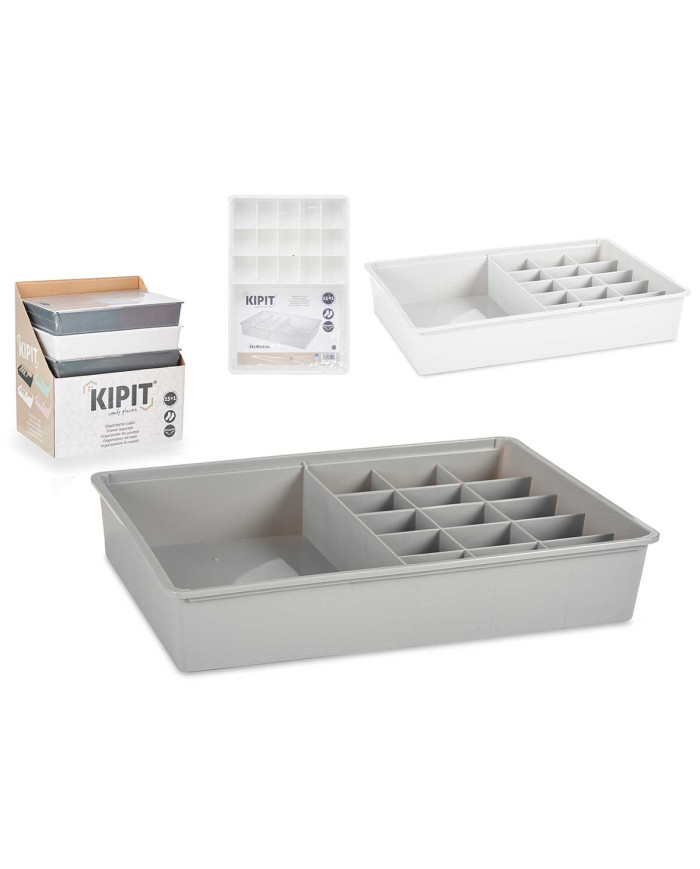 ORGANIZADOR CAJON 16 HUECOS SURT 2 COL BLC GRIS