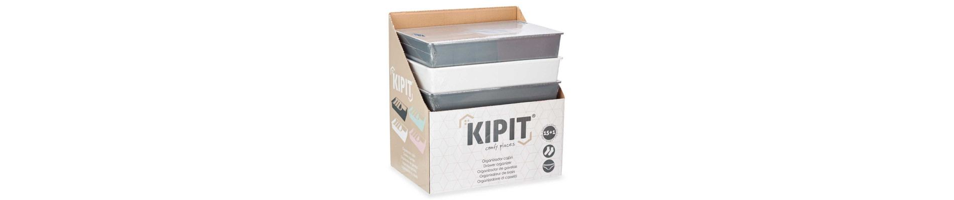 ORGANIZADOR CAJON 16 HUECOS SURT 2 COL BLC GRIS