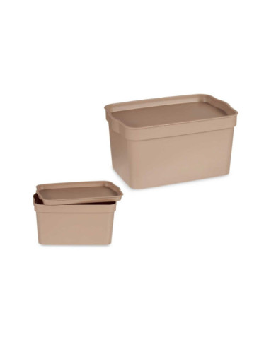 CAJA PLASTICO CON TAPA 2,3L BEIGE