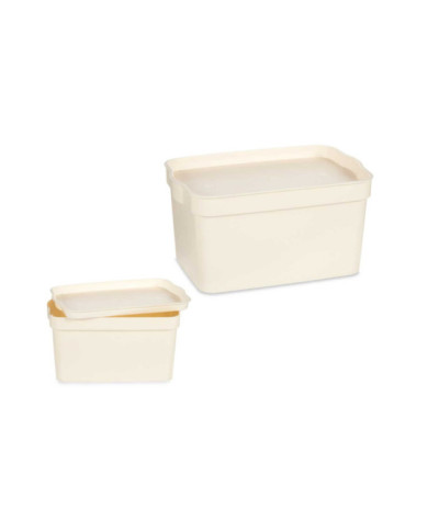 CAJA PLASTICO CON TAPA 2,3L CREMA