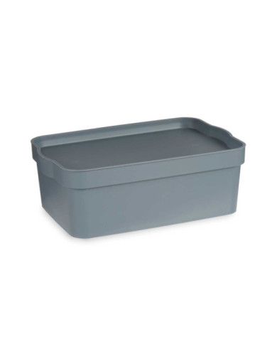CAJA PLASTICO CON TAPA 6L GRIS