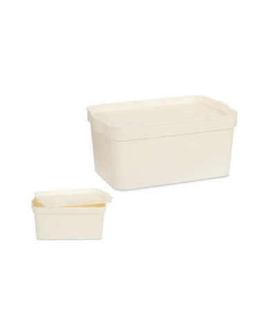 CAJA PLASTICO CON TAPA 7,5L CREMA