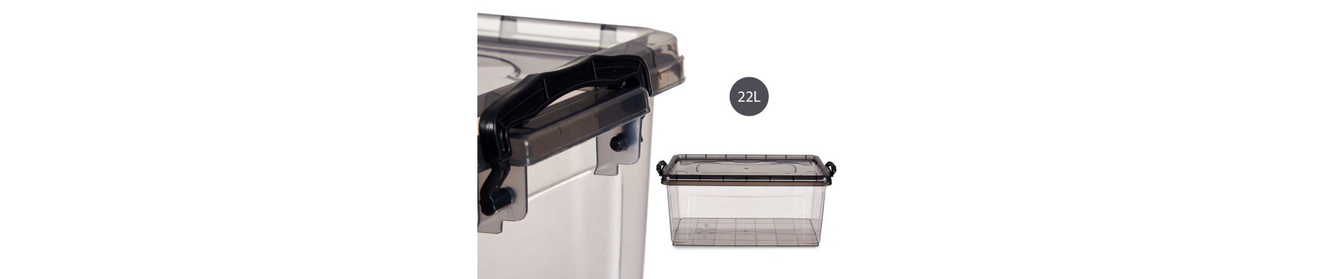 CAJA PLASTICO ORDENACION ANTRACITA 22L