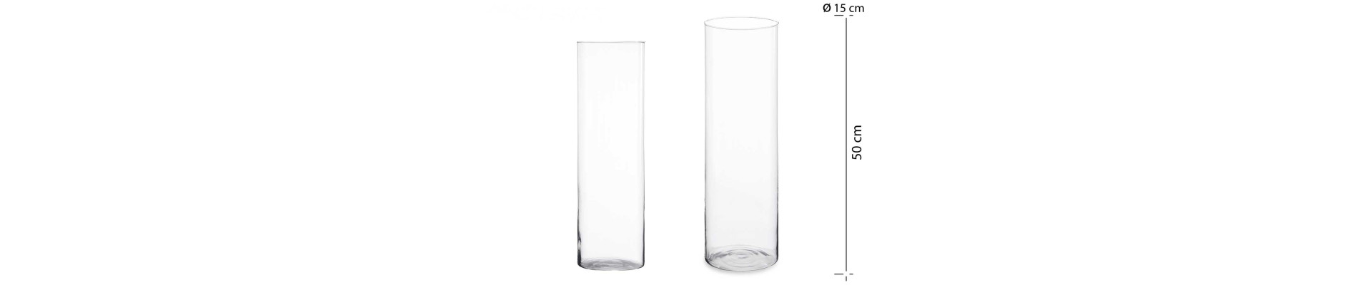 JARRON CRISTAL CILINDRO 15CM DIAM X 50CM