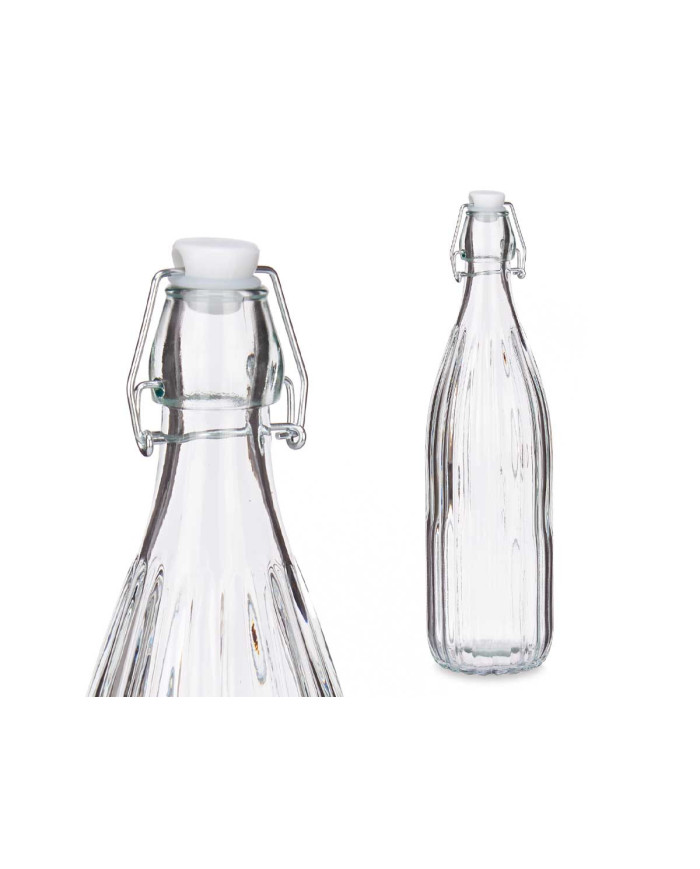 BOTELLA VIDRIO OPTICA 1L RAYAS VERTICAL