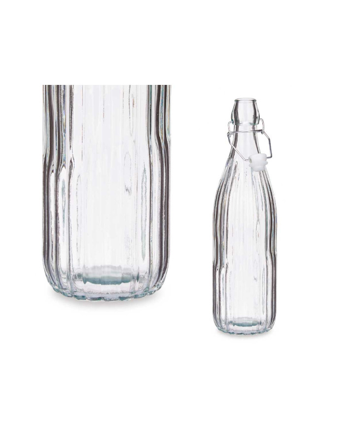 BOTELLA VIDRIO OPTICA 1L RAYAS VERTICAL