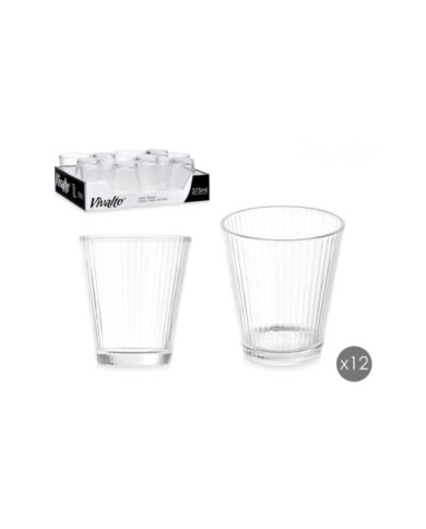 VASO VIDRIO RAYAS TRANSPARENTE 375 ML
