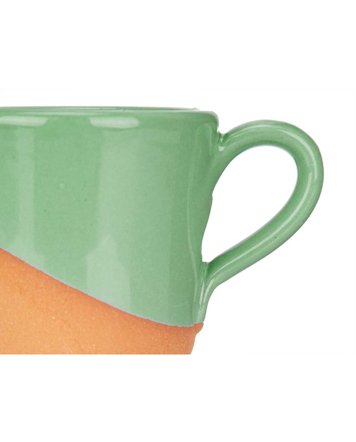 TAZA CAFE BARRO 80ML ASA VERDE