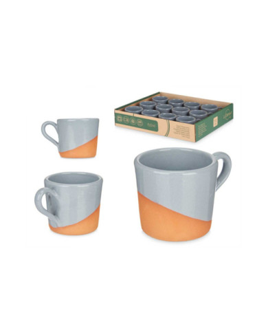 TAZA CAFE BARRO 80ML ASA GRIS