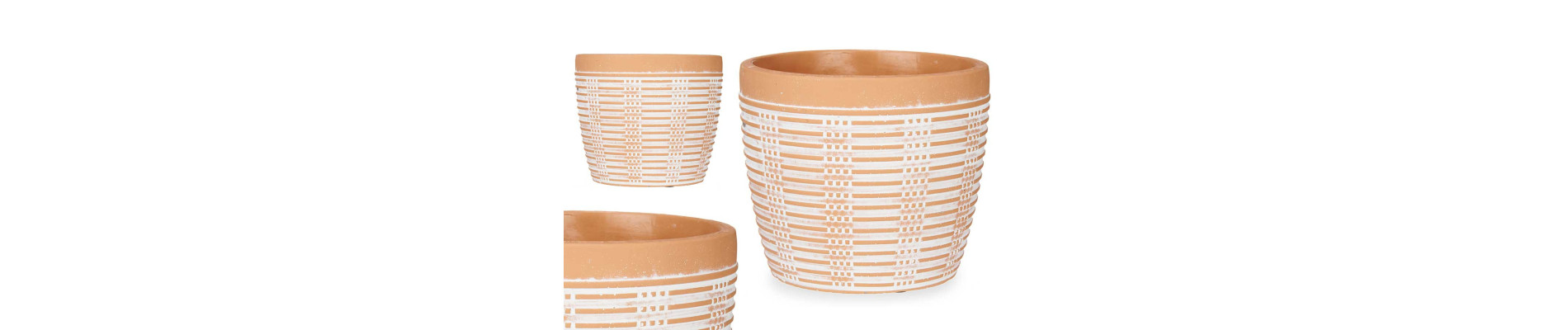 MACETA TERRACOTA RAYADA REDONDA 13,5X13