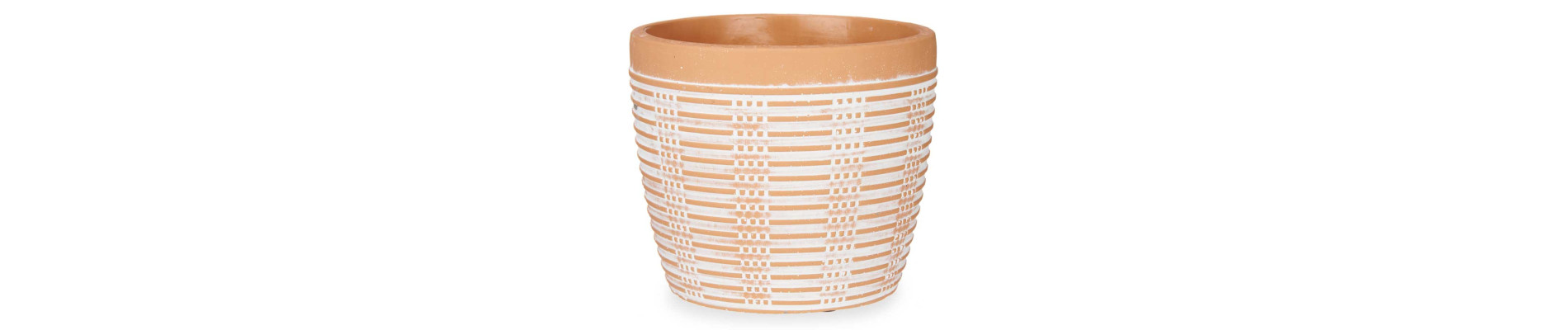 MACETA TERRACOTA RAYADA REDONDA 17X15