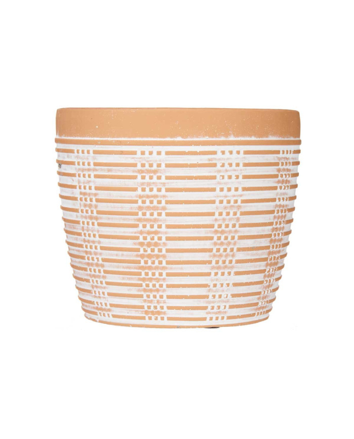 MACETA TERRACOTA RAYADA REDONDA 17X15