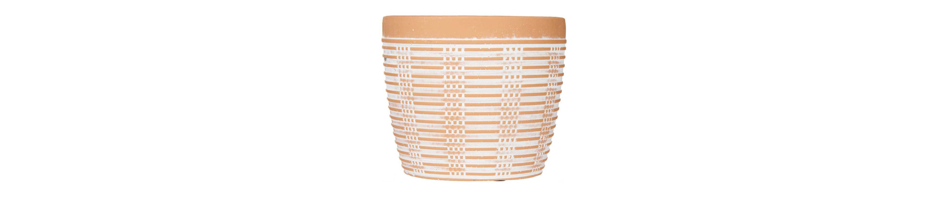 MACETA TERRACOTA RAYADA REDONDA 17X15