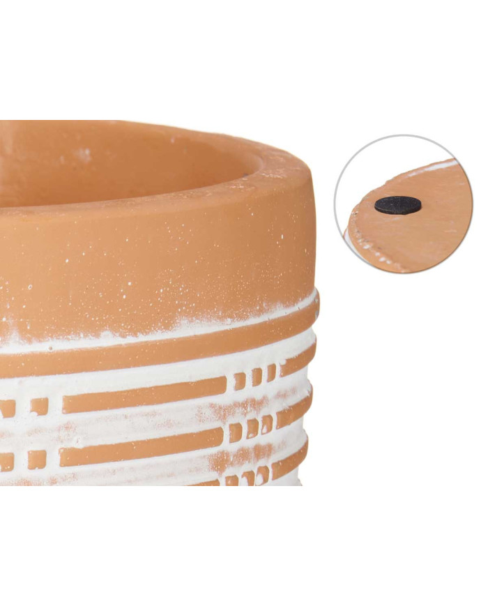 MACETA TERRACOTA RAYADA REDONDA 17X15
