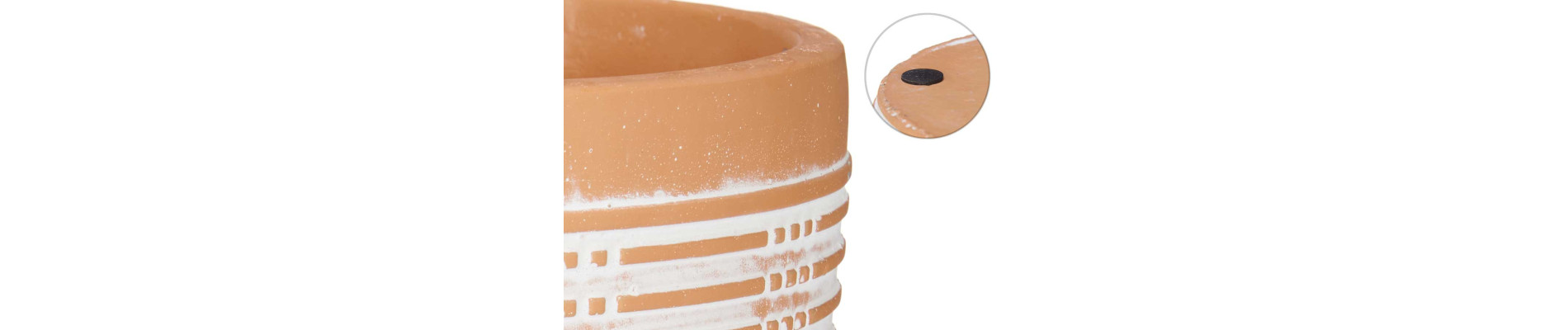 MACETA TERRACOTA RAYADA REDONDA 17X15
