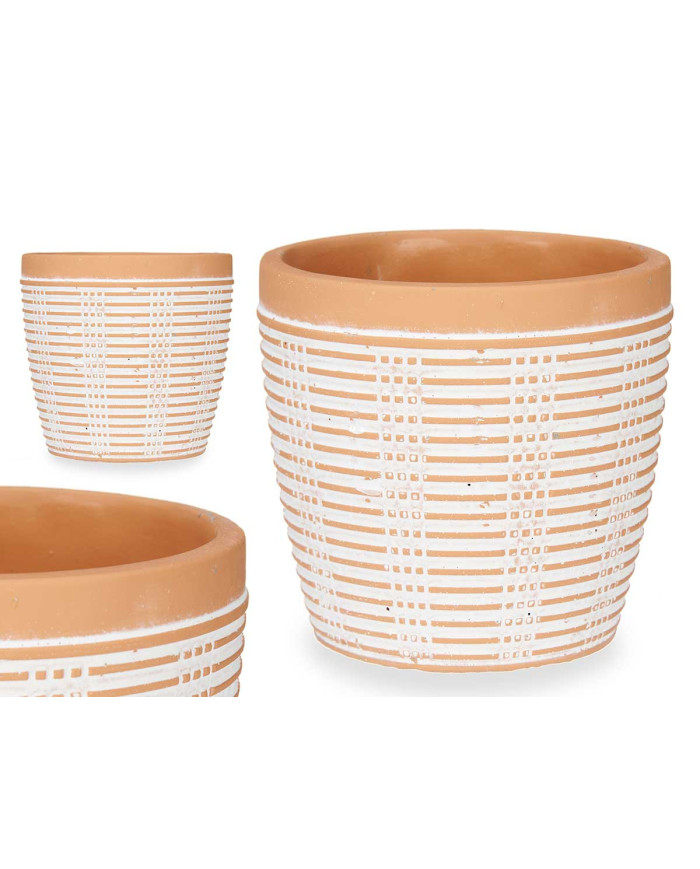MACETA TERRACOTA RAYADA REDONDA 13,5X13