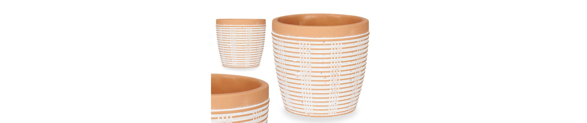 MACETA TERRACOTA RAYADA REDONDA 13,5X13