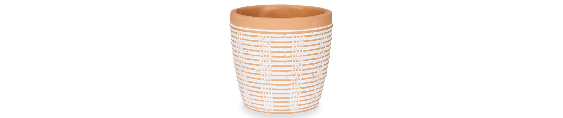 MACETA TERRACOTA RAYADA REDONDA 13,5X13