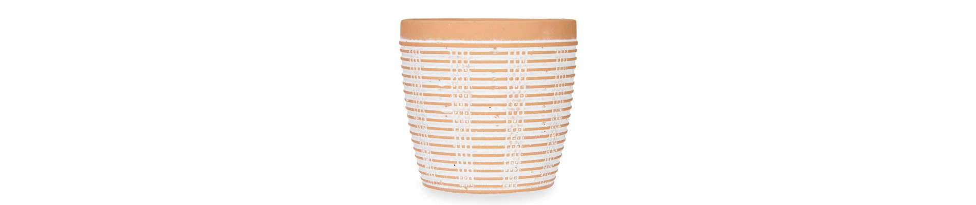 MACETA TERRACOTA RAYADA REDONDA 13,5X13