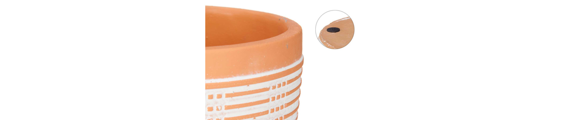 MACETA TERRACOTA RAYADA REDONDA 13,5X13