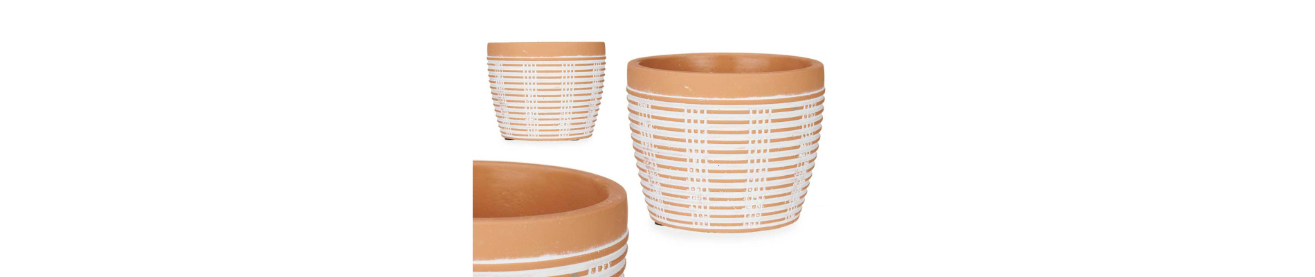 MACETA TERRACOTA RAYADA REDONDA 13,5X13