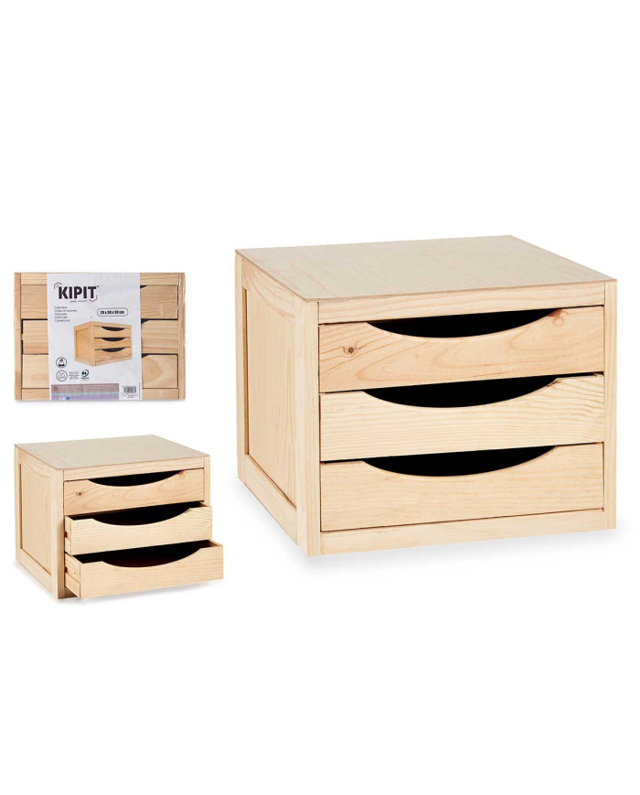 CAJONERA MADERA 3 CAJONES