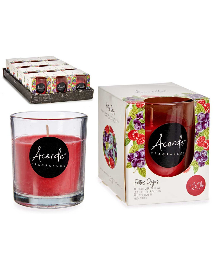 VELA VASO 30 HORAS FRUTOS ROJOS