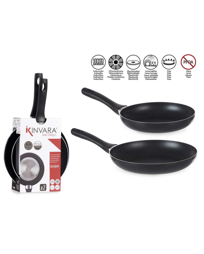 SET 2 SARTENES ALUMINIO 24 28CM NEGRA