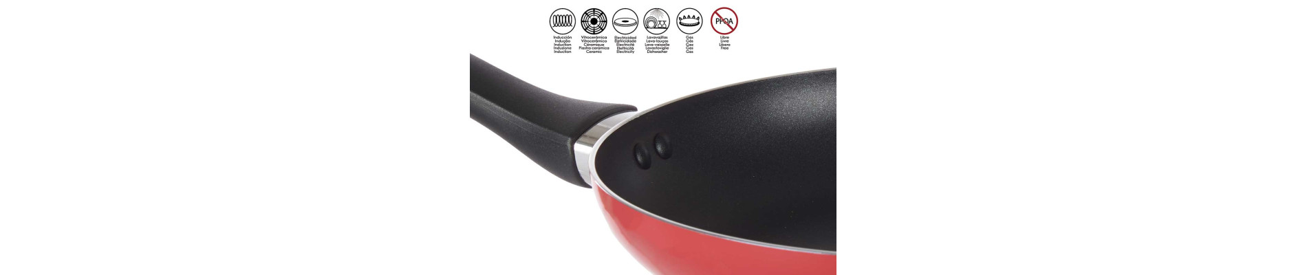 SET 2 SARTENES ALUMINIO 24 28CM ROJA