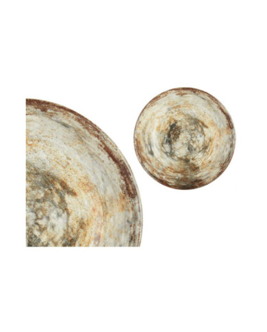 PLATO PORCELANA HONDO 21CM MARRON PIEDRA