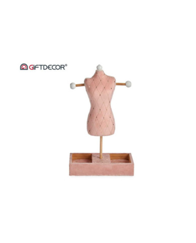 MANIQUI PORTAJOYAS TERCIOPELO ROSA DEC ROMBOS