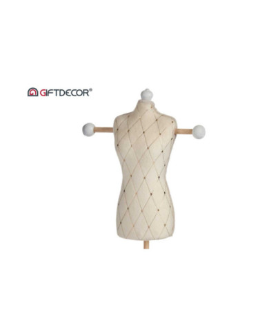 MANIQUI PORTAJOYAS TERCIOPELO BEIGE DEC ROMBOS