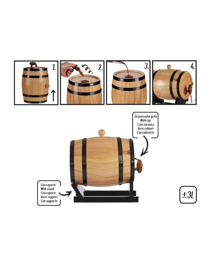 BARRIL DE VINO 3 LTR