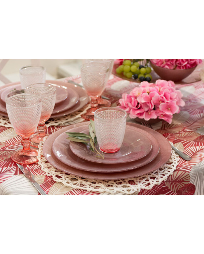 PLATO VIDRIO 27CM ROSA PASTEL