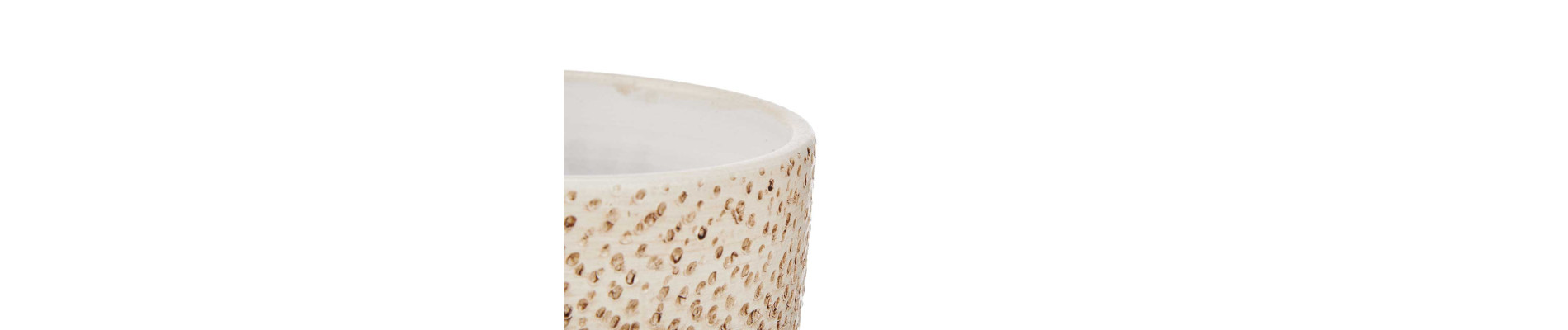 SET 2 MACETAS CERAMICA PUNTOS 20 25CM BEIGE
