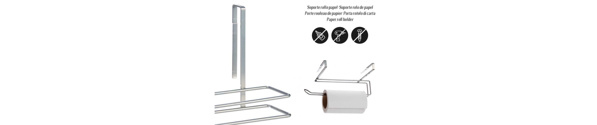 SOPORTE ACERO INOX ROLLO COCINA