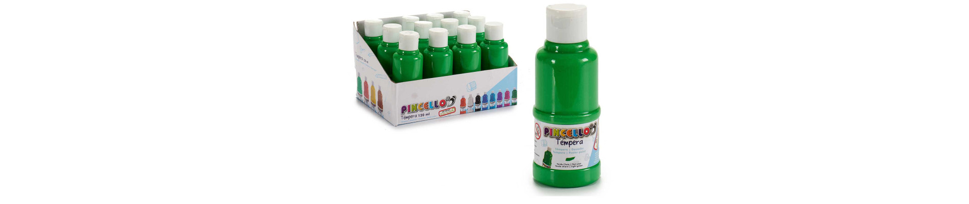 BOTE PINTURA TEMPERA 120 ML VERDE CLARO