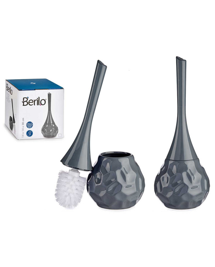 ESCOBILLERO CERAMICA FORMA MODERNA GRIS