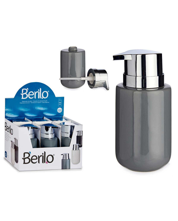 DOSIFICADOR JABON CERAMICA ANCHO GRIS
