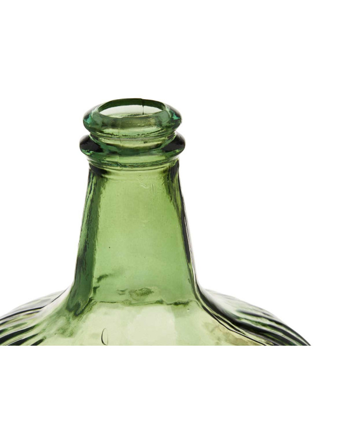 BOTELLA DECORATIVA VIDRIO RAYADA 8L VERDE