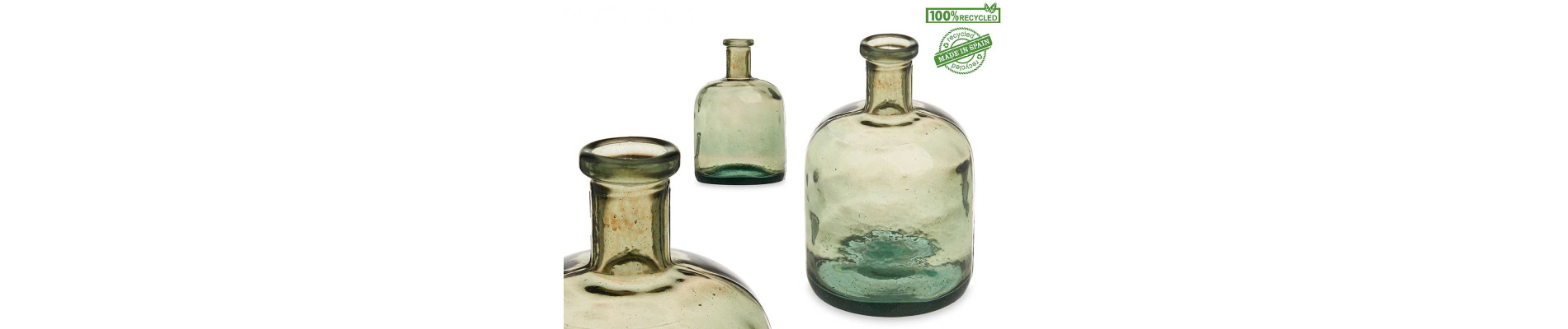 BOTELLA DECORATIVA VIDRIO RAYADA 8L