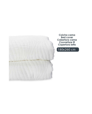 COLCHA CAMA AGUA BLANCO 180X260CM