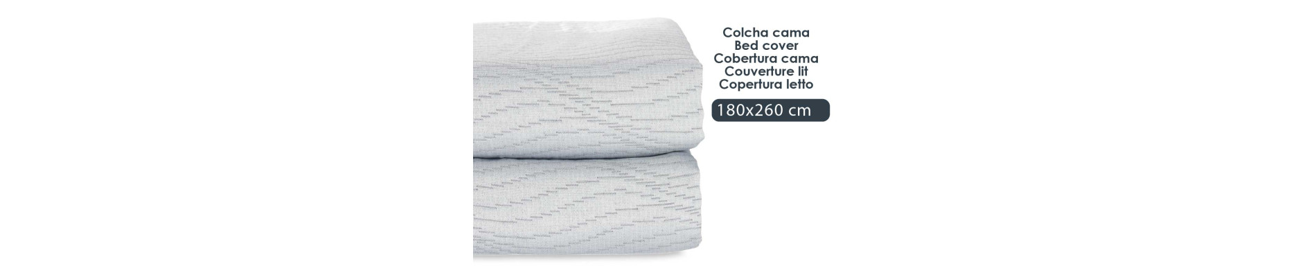 COLCHA CAMA AGUA GRIS 180X260CM