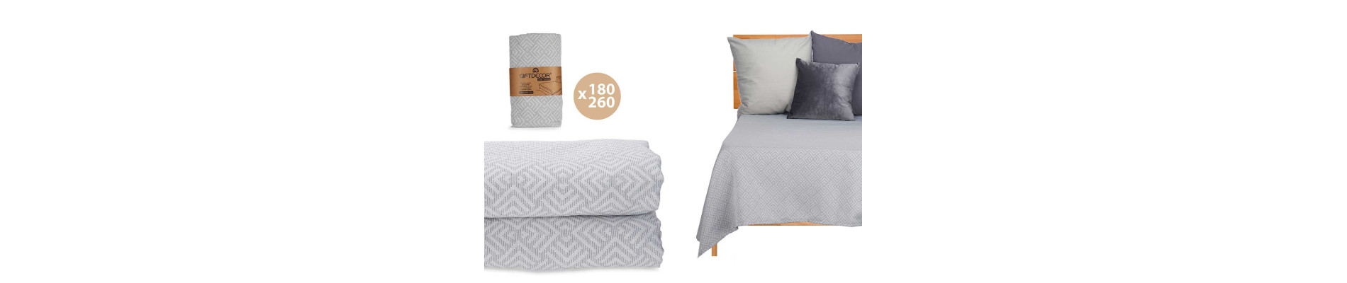 COLCHA CAMA AGUA BLANCO 240X260CM