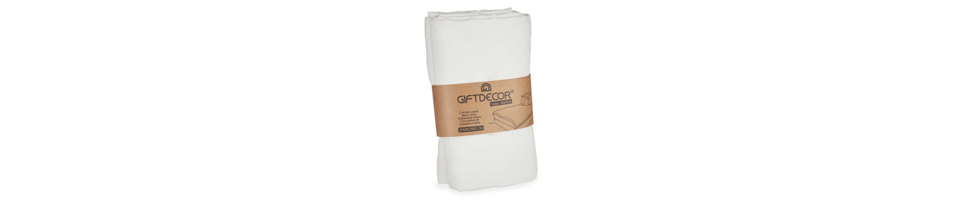 COLCHA CAMA GEOMETRICO BLANCO 240X260CM