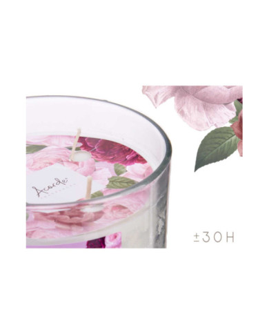 VELA VASO C TAPA DORADA ROSA POLVO DE ROSA VINTAG
