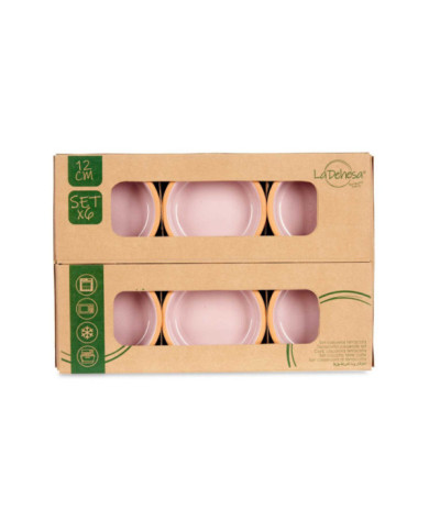 SET 6 CAZUELAS BARRO 12 CM COLOR ROSA