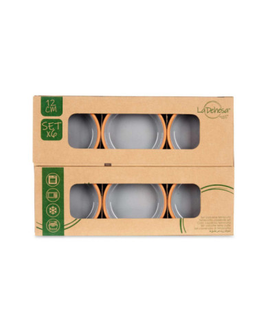 SET 6 CAZUELAS BARRO 12 CM COLOR GRIS