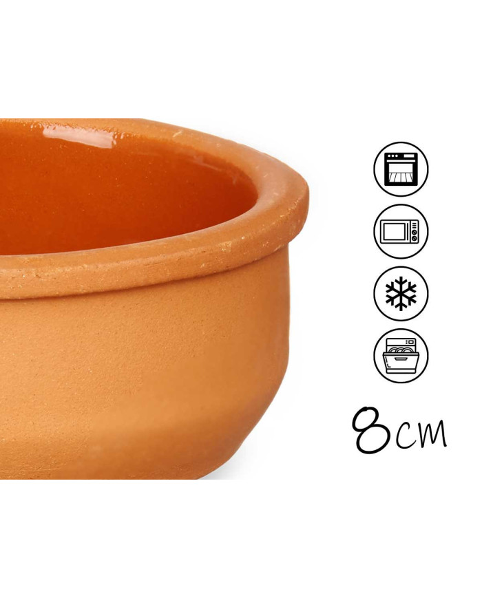 SET 6 CAZUELAS BARRO 8 CM COLOR MARRON